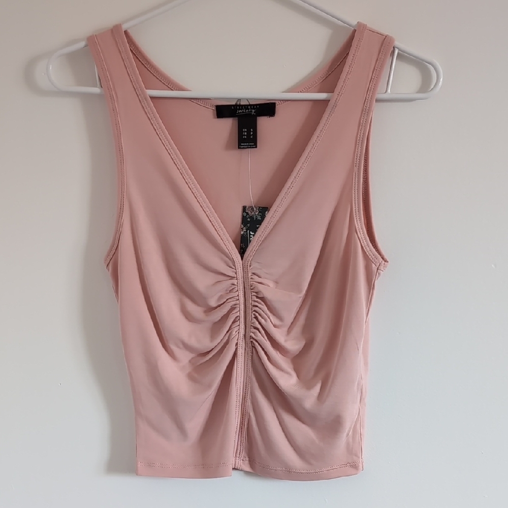 Streetwear Society Pink Fitted Ruched Tank